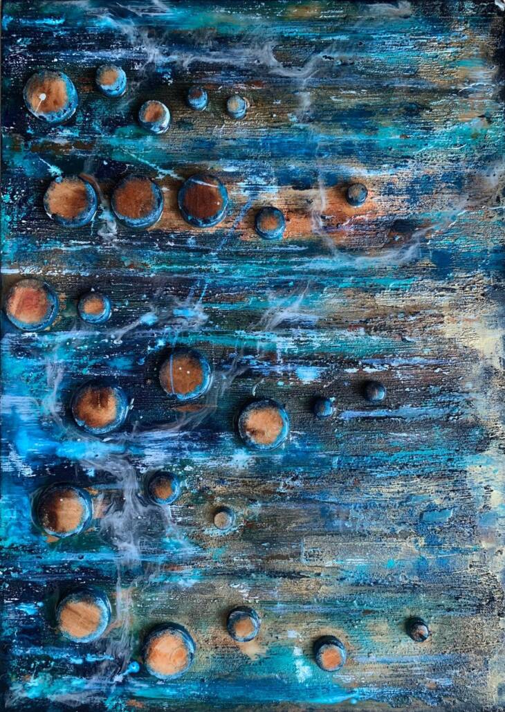 Rusty Dots -.Resinkunst by Meerwerk Sylt